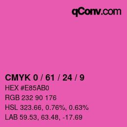 カラーコード: CMYK 0 / 61 / 24 / 9 | qconv.com