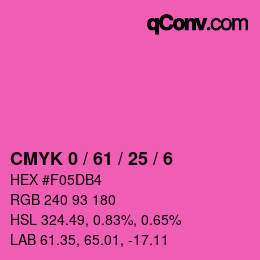 カラーコード: CMYK 0 / 61 / 25 / 6 | qconv.com