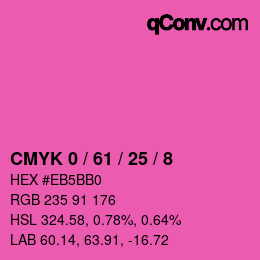 カラーコード: CMYK 0 / 61 / 25 / 8 | qconv.com
