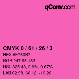 カラーコード: CMYK 0 / 61 / 26 / 3 | qconv.com