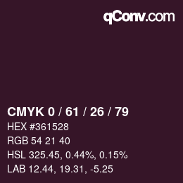 カラーコード: CMYK 0 / 61 / 26 / 79 | qconv.com