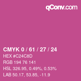 Color code: CMYK 0 / 61 / 27 / 24 | qconv.com