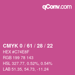 カラーコード: CMYK 0 / 61 / 28 / 22 | qconv.com
