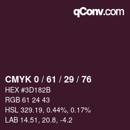 Color code: CMYK 0 / 61 / 29 / 76 | qconv.com