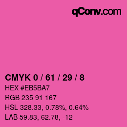 颜色代码: CMYK 0 / 61 / 29 / 8 | qconv.com