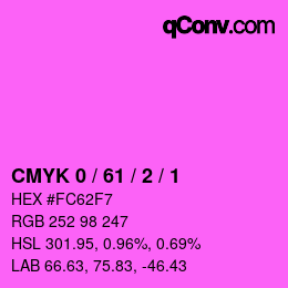 カラーコード: CMYK 0 / 61 / 2 / 1 | qconv.com