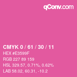 カラーコード: CMYK 0 / 61 / 30 / 11 | qconv.com