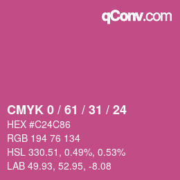 カラーコード: CMYK 0 / 61 / 31 / 24 | qconv.com
