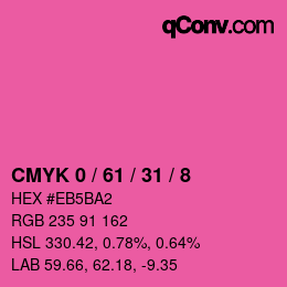 カラーコード: CMYK 0 / 61 / 31 / 8 | qconv.com