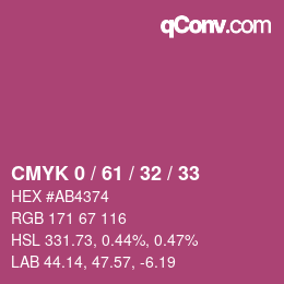 Color code: CMYK 0 / 61 / 32 / 33 | qconv.com