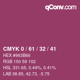 カラーコード: CMYK 0 / 61 / 32 / 41 | qconv.com