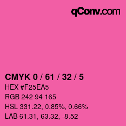 Color code: CMYK 0 / 61 / 32 / 5 | qconv.com