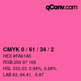 颜色代码: CMYK 0 / 61 / 34 / 2 | qconv.com