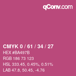 颜色代码: CMYK 0 / 61 / 34 / 27 | qconv.com