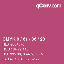 颜色代码: CMYK 0 / 61 / 36 / 28 | qconv.com