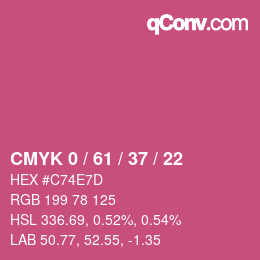 カラーコード: CMYK 0 / 61 / 37 / 22 | qconv.com