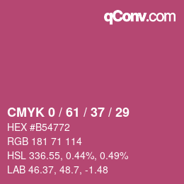 カラーコード: CMYK 0 / 61 / 37 / 29 | qconv.com