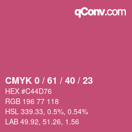 Color code: CMYK 0 / 61 / 40 / 23 | qconv.com