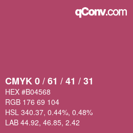 Farbcode: CMYK 0 / 61 / 41 / 31 | qconv.com