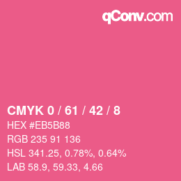 颜色代码: CMYK 0 / 61 / 42 / 8 | qconv.com