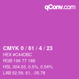 カラーコード: CMYK 0 / 61 / 4 / 23 | qconv.com