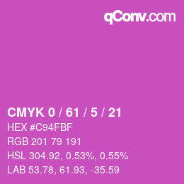 Color code: CMYK 0 / 61 / 5 / 21 | qconv.com