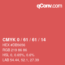 カラーコード: CMYK 0 / 61 / 61 / 14 | qconv.com