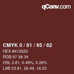 カラーコード: CMYK 0 / 61 / 65 / 62 | qconv.com