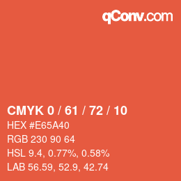 Farbcode: CMYK 0 / 61 / 72 / 10 | qconv.com