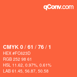 Color code: CMYK 0 / 61 / 76 / 1 | qconv.com