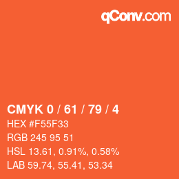 Color code: CMYK 0 / 61 / 79 / 4 | qconv.com