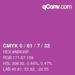 Color code: CMYK 0 / 61 / 7 / 33 | qconv.com