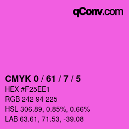 颜色代码: CMYK 0 / 61 / 7 / 5 | qconv.com