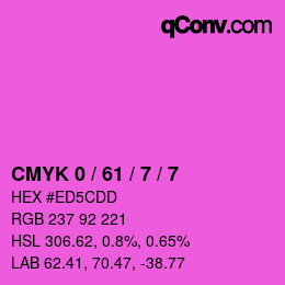 カラーコード: CMYK 0 / 61 / 7 / 7 | qconv.com