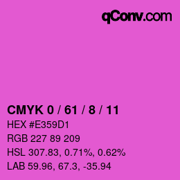 カラーコード: CMYK 0 / 61 / 8 / 11 | qconv.com