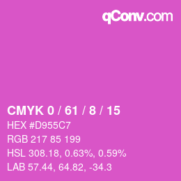 カラーコード: CMYK 0 / 61 / 8 / 15 | qconv.com