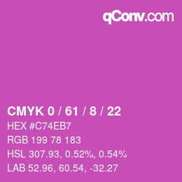 カラーコード: CMYK 0 / 61 / 8 / 22 | qconv.com