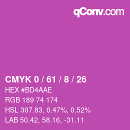 Color code: CMYK 0 / 61 / 8 / 26 | qconv.com