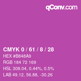 颜色代码: CMYK 0 / 61 / 8 / 28 | qconv.com