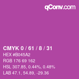 Color code: CMYK 0 / 61 / 8 / 31 | qconv.com