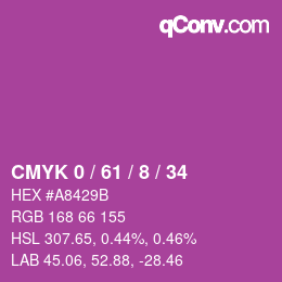 Color code: CMYK 0 / 61 / 8 / 34 | qconv.com