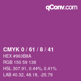 カラーコード: CMYK 0 / 61 / 8 / 41 | qconv.com