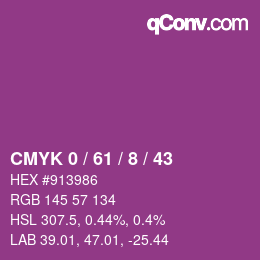 カラーコード: CMYK 0 / 61 / 8 / 43 | qconv.com