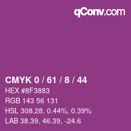 カラーコード: CMYK 0 / 61 / 8 / 44 | qconv.com