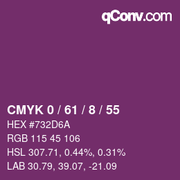 カラーコード: CMYK 0 / 61 / 8 / 55 | qconv.com