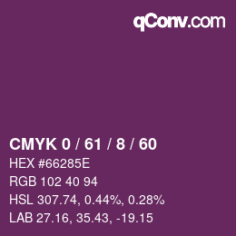 カラーコード: CMYK 0 / 61 / 8 / 60 | qconv.com