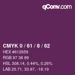 カラーコード: CMYK 0 / 61 / 8 / 62 | qconv.com