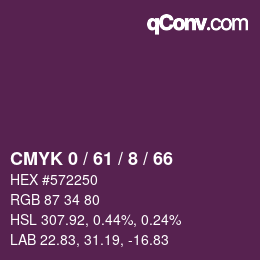 颜色代码: CMYK 0 / 61 / 8 / 66 | qconv.com
