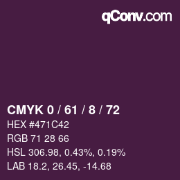 Color code: CMYK 0 / 61 / 8 / 72 | qconv.com