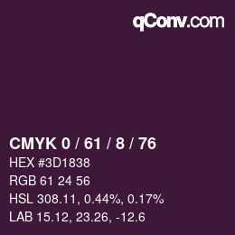 Color code: CMYK 0 / 61 / 8 / 76 | qconv.com